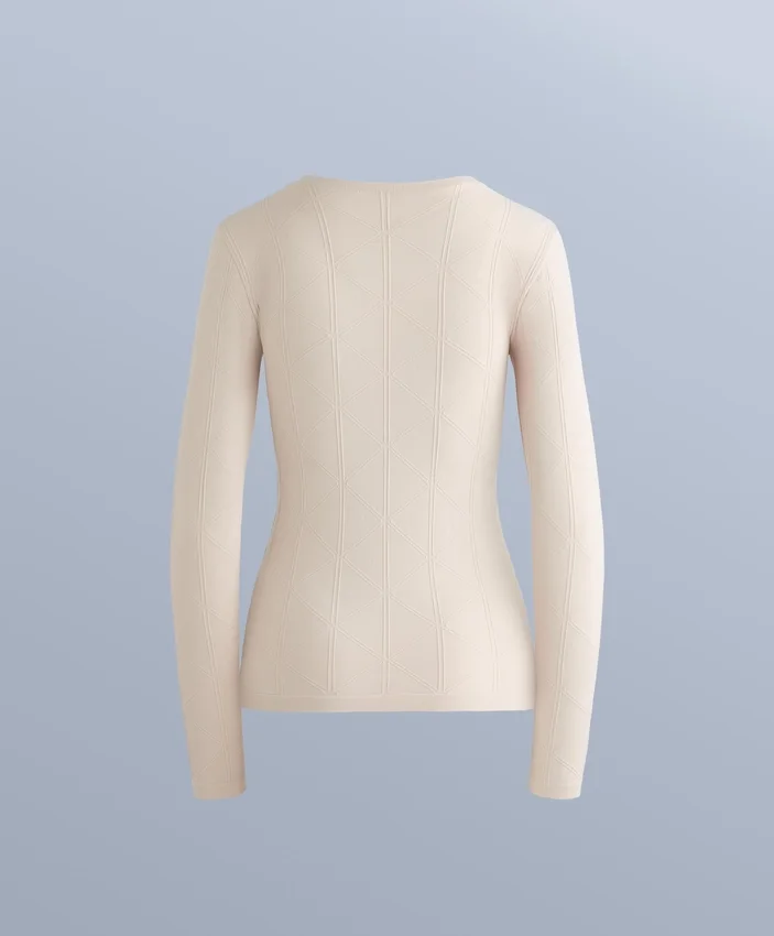 Camisas interiores térmicas sem costuras em jacquard Camisas interiores térmicas sem costuras em jacquard