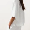 Camisas oversized de manga curta 100% linho Camisas oversized de manga curta 100% linho