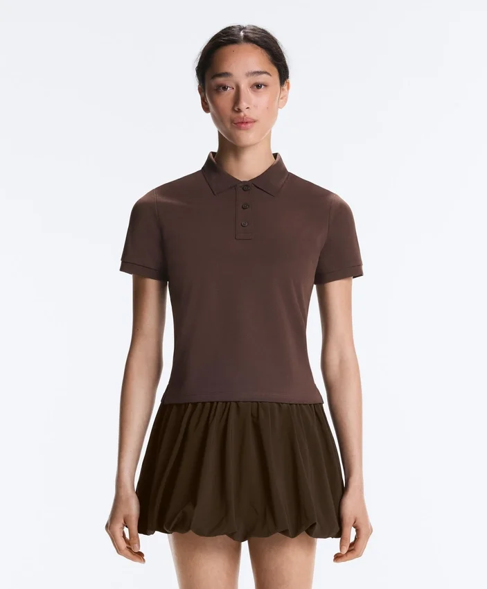 Camisas polo de algodão piqué de corte justo Camisas polo de algodão piqué de corte justo