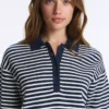 Camisas polo em malha às riscas 100% algodão