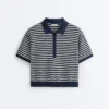 Camisas polo em malha às riscas 100% algodão