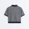 Camisas polo em malha às riscas 100% algodão