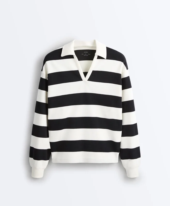 Camisas polo em piqué de algodão às riscas Camisas polo em piqué de algodão às riscas