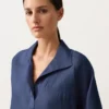 Camisas polo oversize de manga comprida 100% linho