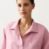 Camisas polo oversize de manga comprida 100% linho Camisas polo oversize de manga comprida 100% linho