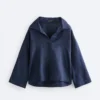 Camisas polo oversize de manga comprida 100% linho