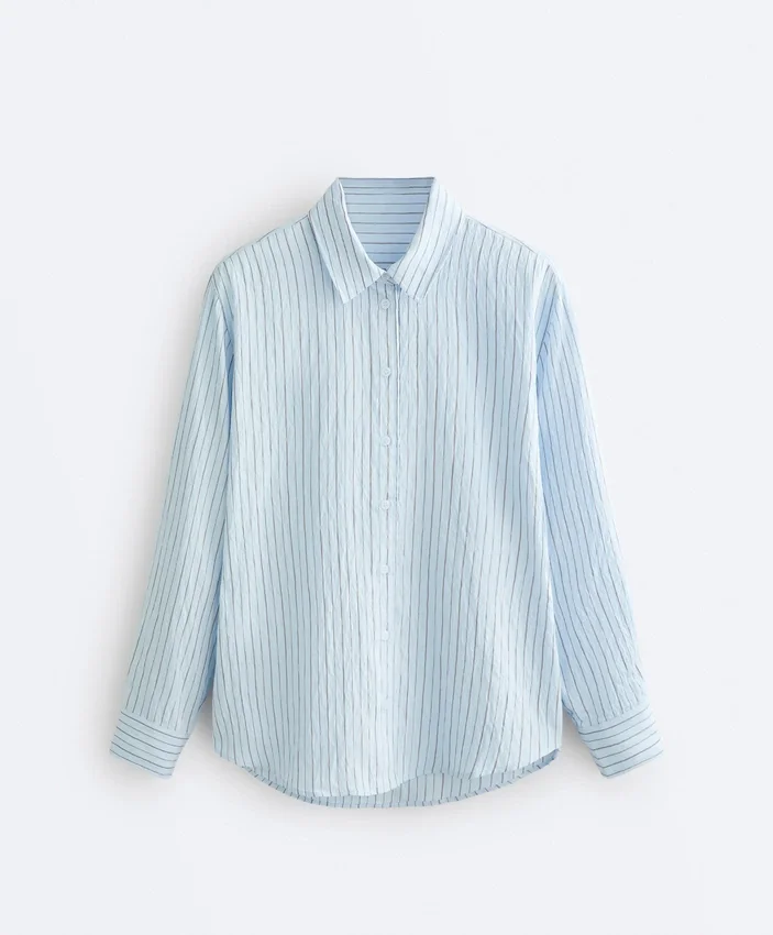 Camisas às riscas de corte regular Camisas às riscas de corte regular