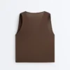 Camisas sem mangas com decote cruzado em mistura de modal Camisas sem mangas com decote cruzado em mistura de modal