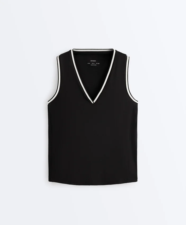 Camisas sem mangas com decote em V Camisas sem mangas com decote em V