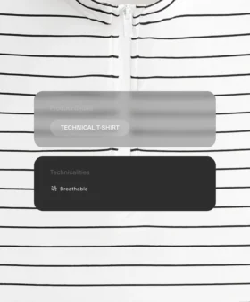 Camisas sem mangas com meio fecho e riscas