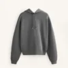Camisola com capuz de corte largo em modal escovado mesclado Camisola com capuz de corte largo em modal escovado mesclado