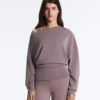 Camisola com gola assimétrica, cintura ajustável e modal Soft Touch Camisola com gola assimétrica, cintura ajustável e modal Soft Touch