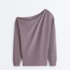 Camisola com gola assimétrica, cintura ajustável e modal Soft Touch Camisola com gola assimétrica, cintura ajustável e modal Soft Touch
