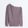 Camisola com gola assimétrica, cintura ajustável e modal Soft Touch Camisola com gola assimétrica, cintura ajustável e modal Soft Touch