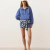 Camisola com meio fecho e bolso frontal, mistura de lyocell e 24% de linho Camisola com meio fecho e bolso frontal, mistura de lyocell e 24% de linho