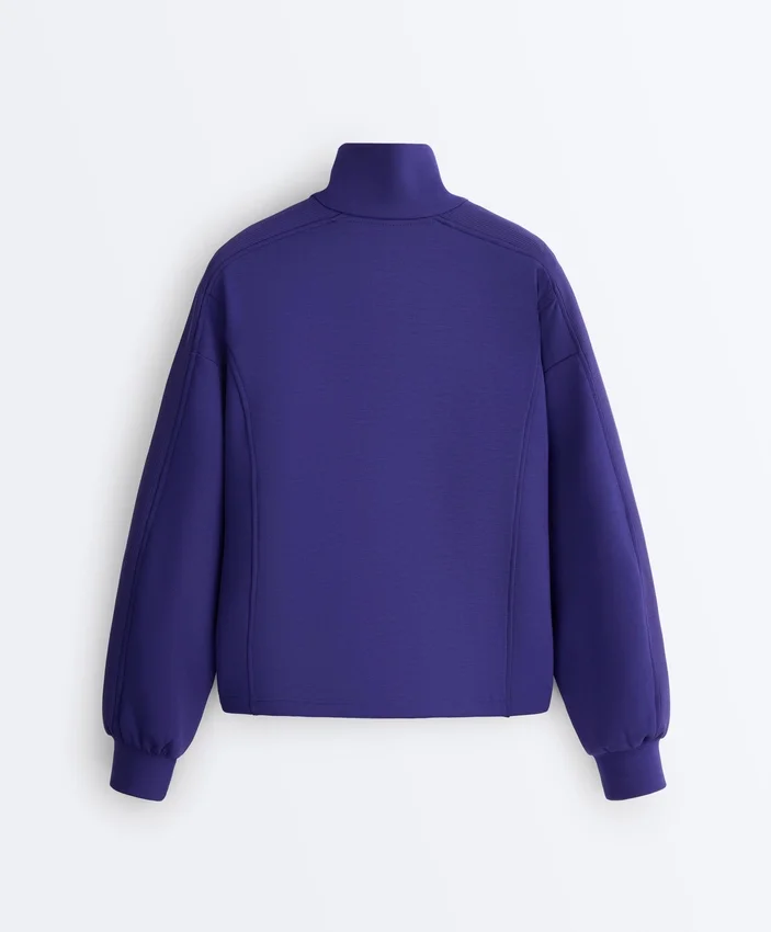Camisola com meio fecho e modal escovado Camisola com meio fecho e modal escovado