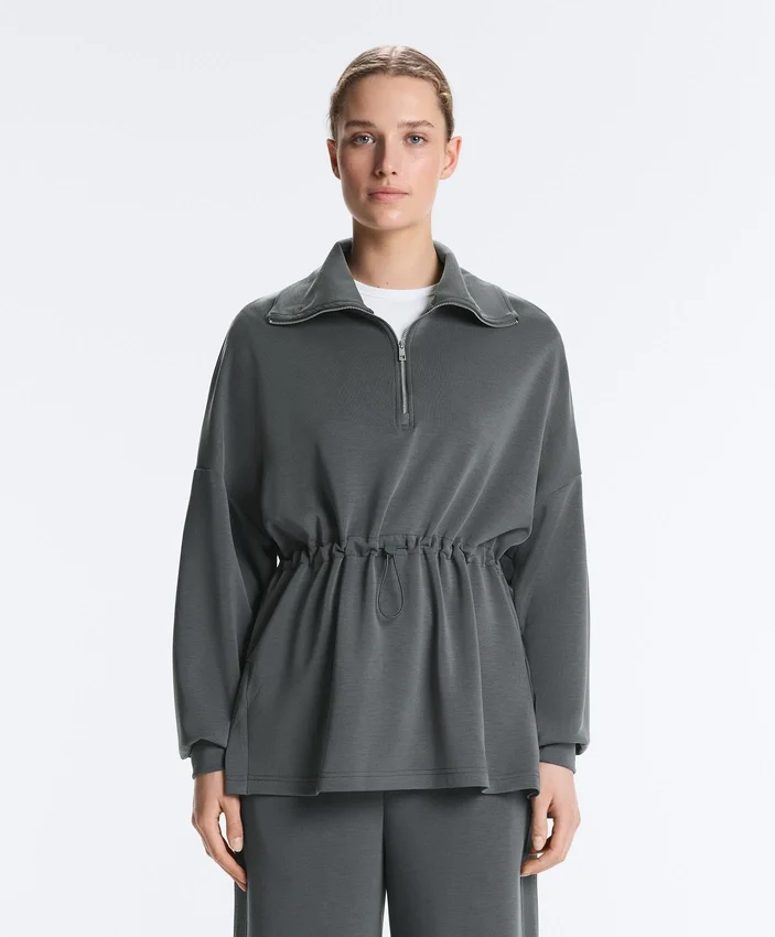Camisola com meio fecho e modal Soft Touch Camisola com meio fecho e modal Soft Touch