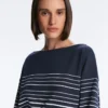 Camisola com riscas marinhas e toque Soft Touch em modal Camisola com riscas marinhas e toque Soft Touch em modal