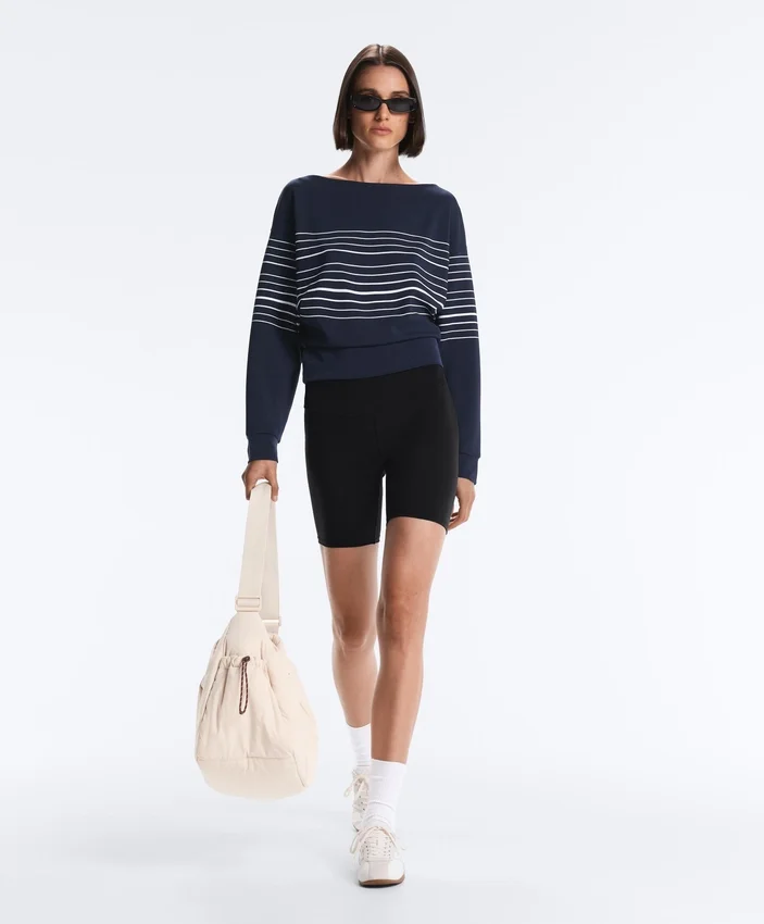 Camisola com riscas marinhas e toque Soft Touch em modal Camisola com riscas marinhas e toque Soft Touch em modal