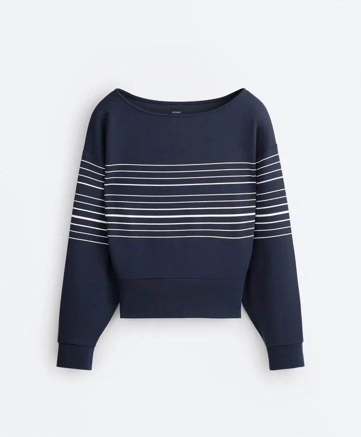 Camisola com riscas marinhas e toque Soft Touch em modal Camisola com riscas marinhas e toque Soft Touch em modal
