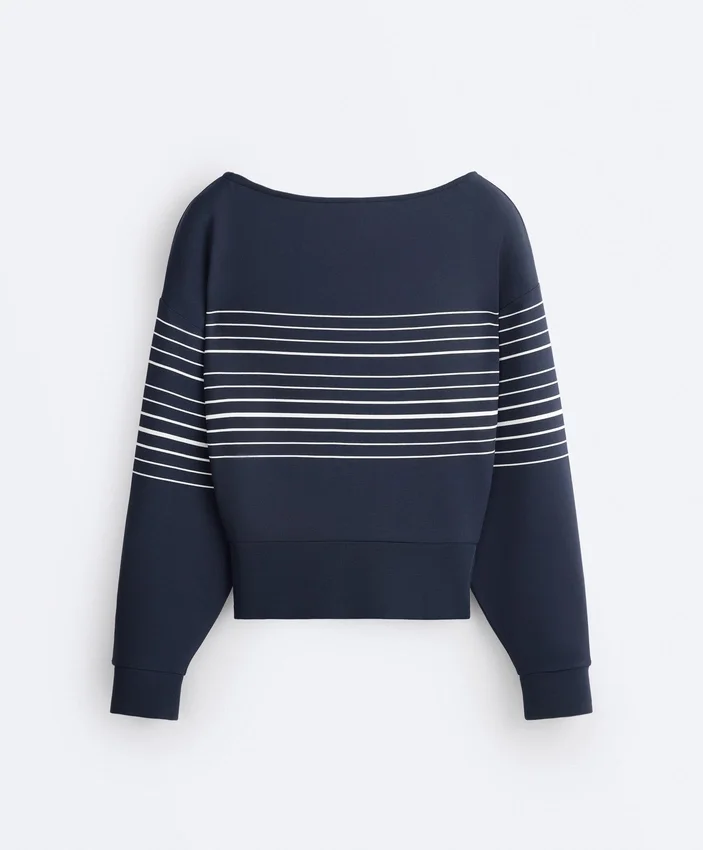 Camisola com riscas marinhas e toque Soft Touch em modal Camisola com riscas marinhas e toque Soft Touch em modal