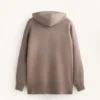 Camisola comprida de malha com capuz Camisola comprida de malha com capuz
