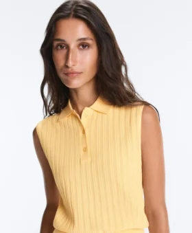 Camisola de malha aberta sem mangas Camisola de malha aberta sem mangas