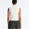 Camisola de malha aberta sem mangas Camisola de malha aberta sem mangas