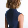Camisola de malha aberta sem mangas Camisola de malha aberta sem mangas