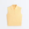 Camisola de malha aberta sem mangas Camisola de malha aberta sem mangas