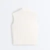 Camisola de malha aberta sem mangas Camisola de malha aberta sem mangas