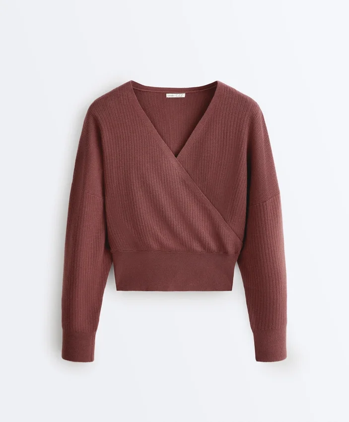 Camisola de malha com corte cruzado Camisola de malha com corte cruzado