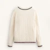 Camisola de malha com mini tranças e decote em V Camisola de malha com mini tranças e decote em V