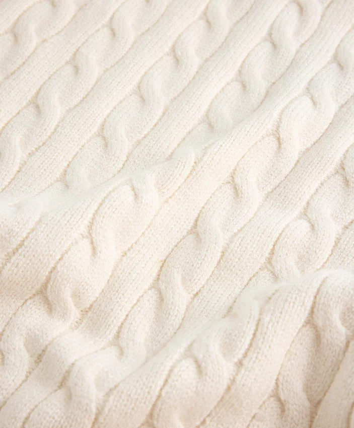 Camisola de malha com mini tranças e decote em V Camisola de malha com mini tranças e decote em V
