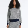 Camisola de malha com riscas diagonais Camisola de malha com riscas diagonais