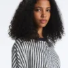 Camisola de malha com riscas diagonais Camisola de malha com riscas diagonais
