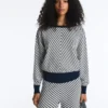 Camisola de malha com riscas diagonais Camisola de malha com riscas diagonais