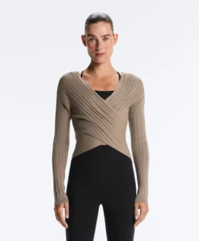Camisola de malha fina com canelado Camisola de malha fina com canelado