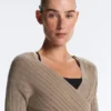 Camisola de malha fina com canelado