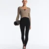 Camisola de malha fina com canelado