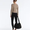 Camisola de malha fina com canelado