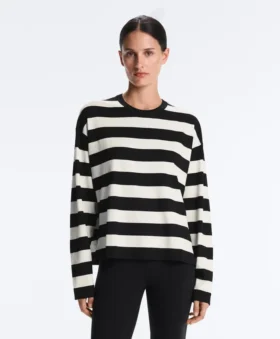 Camisola de malha às riscas Camisola de malha às riscas