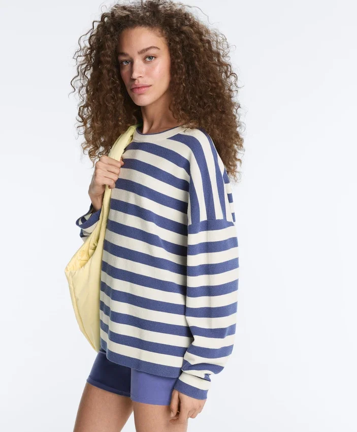 Camisola de malha às riscas Camisola de malha às riscas