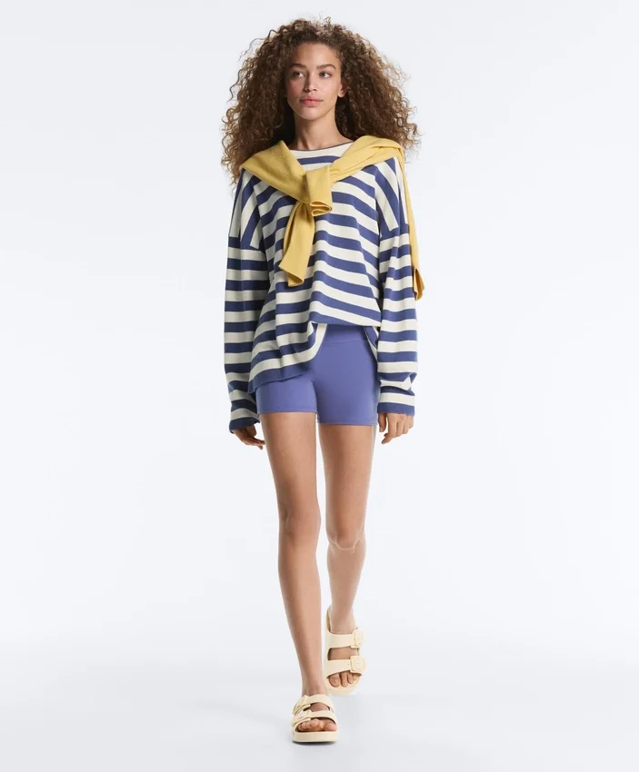 Camisola de malha às riscas Camisola de malha às riscas