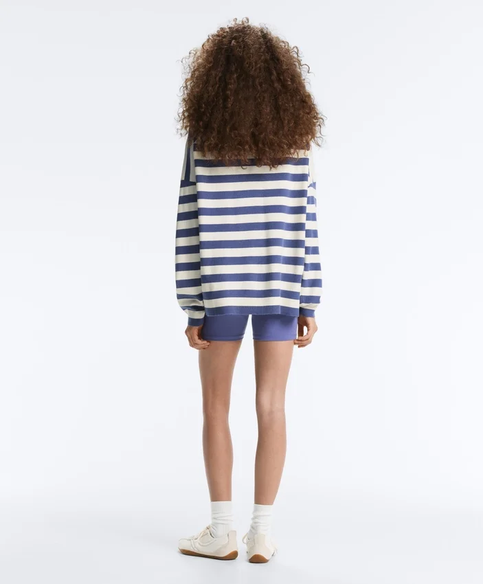 Camisola de malha às riscas Camisola de malha às riscas