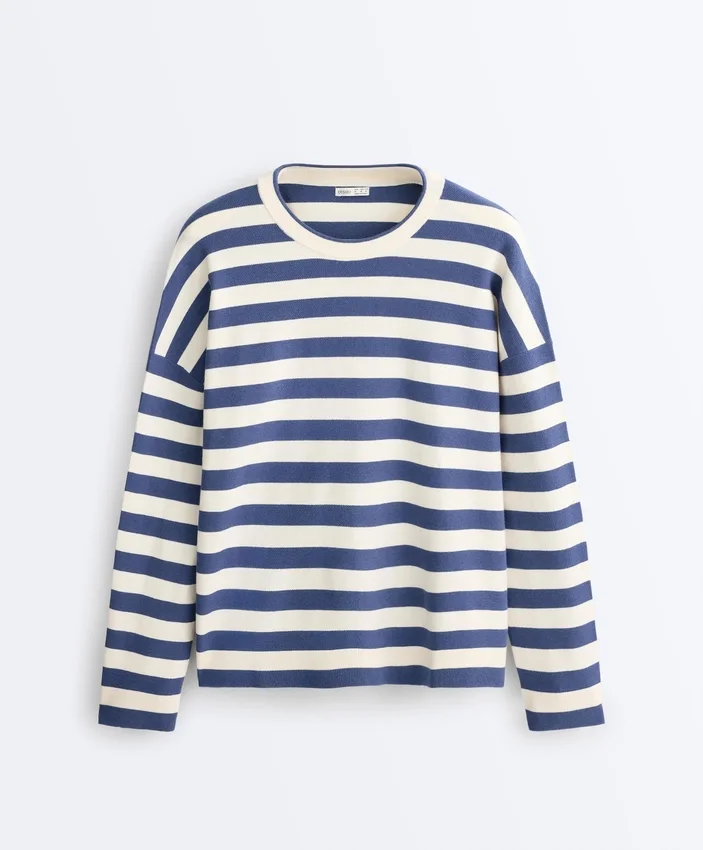 Camisola de malha às riscas Camisola de malha às riscas