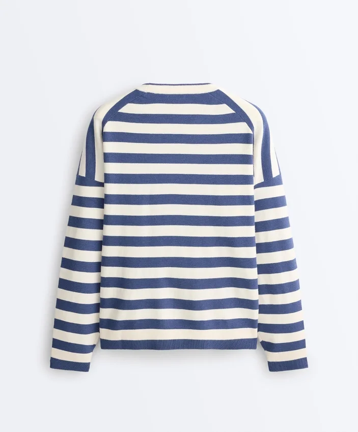 Camisola de malha às riscas Camisola de malha às riscas