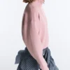 Camisola de piqué com gola alta e fecho de correr, em algodão Camisola de piqué com gola alta e fecho de correr, em algodão