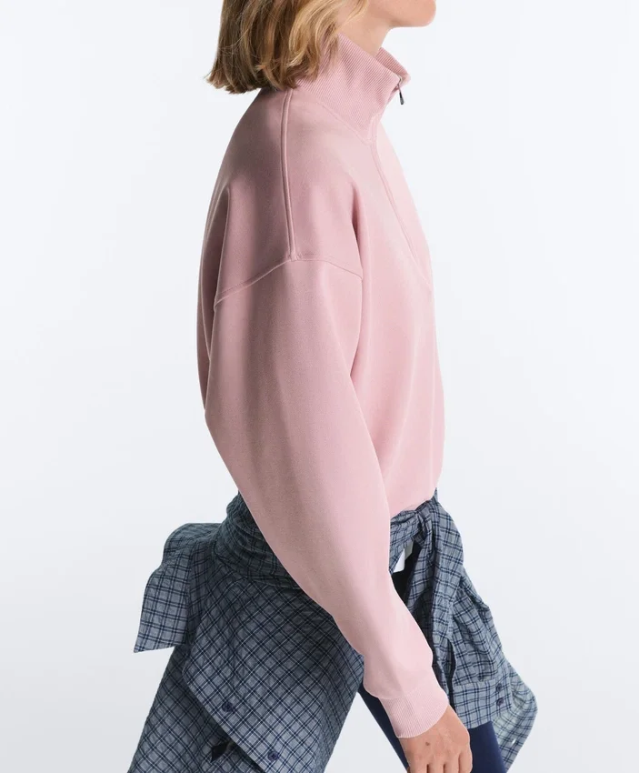 Camisola de piqué com gola alta e fecho de correr, em algodão Camisola de piqué com gola alta e fecho de correr, em algodão