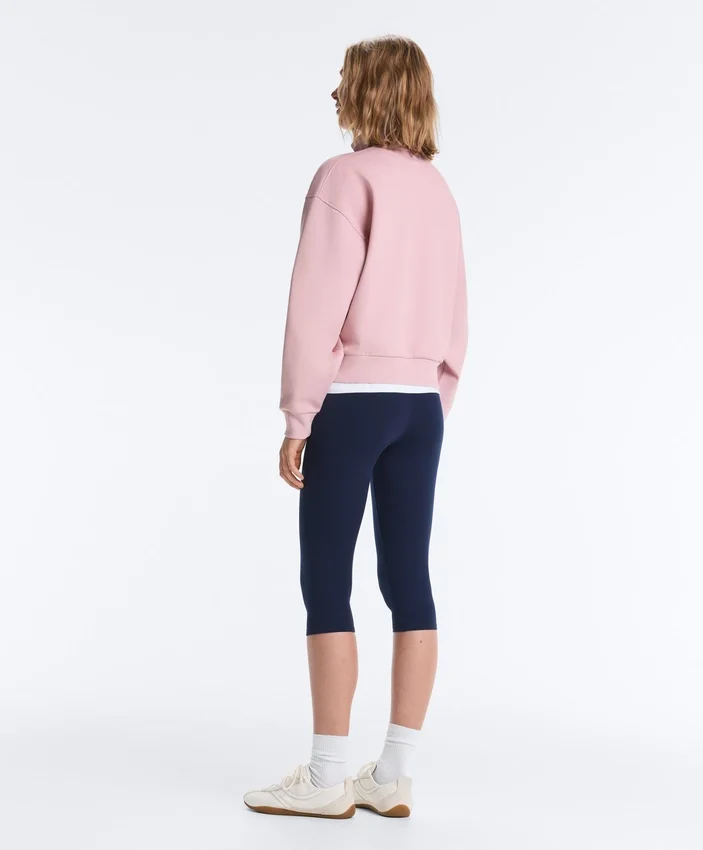 Camisola de piqué com gola alta e fecho de correr, em algodão Camisola de piqué com gola alta e fecho de correr, em algodão